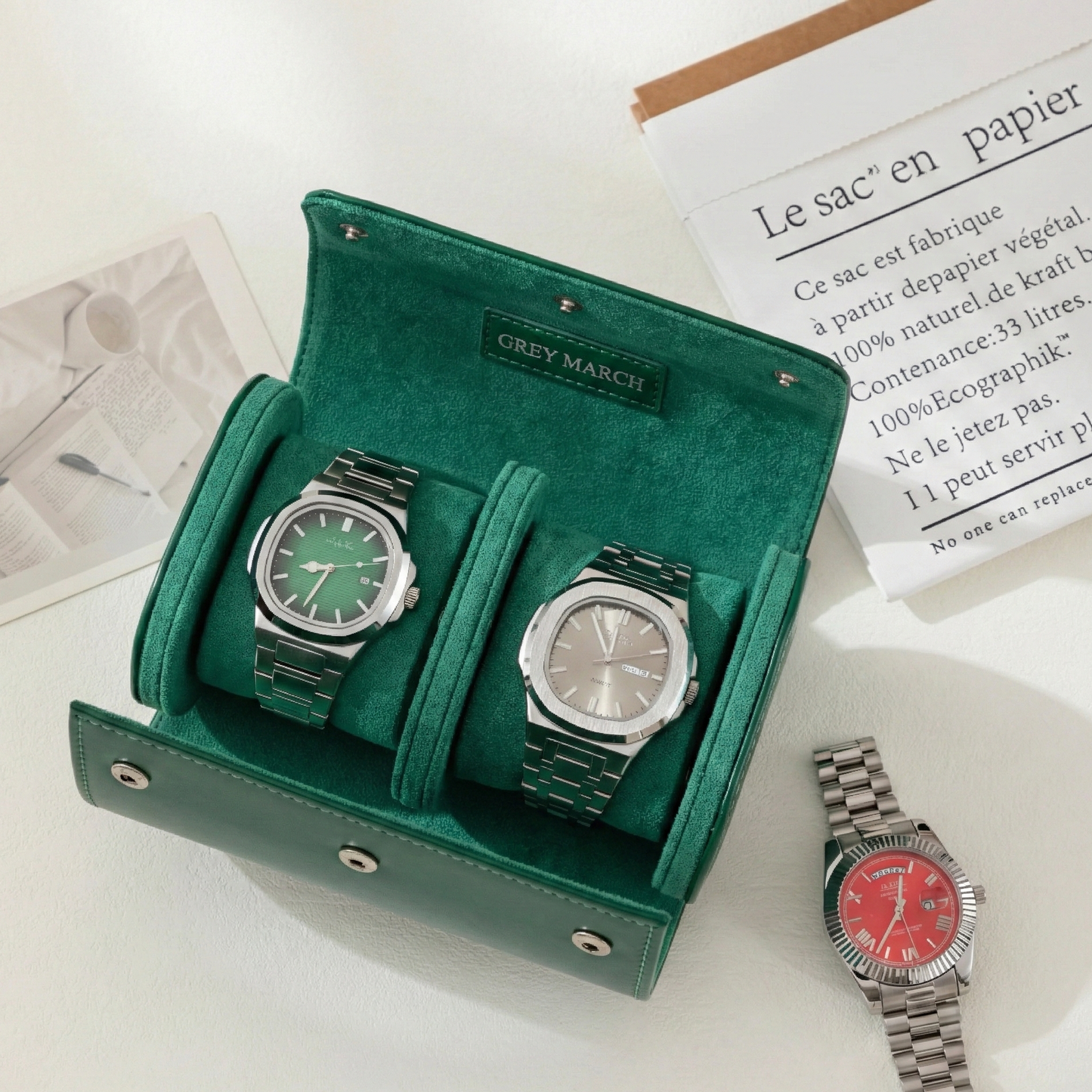 Premium Leather Watch Roll