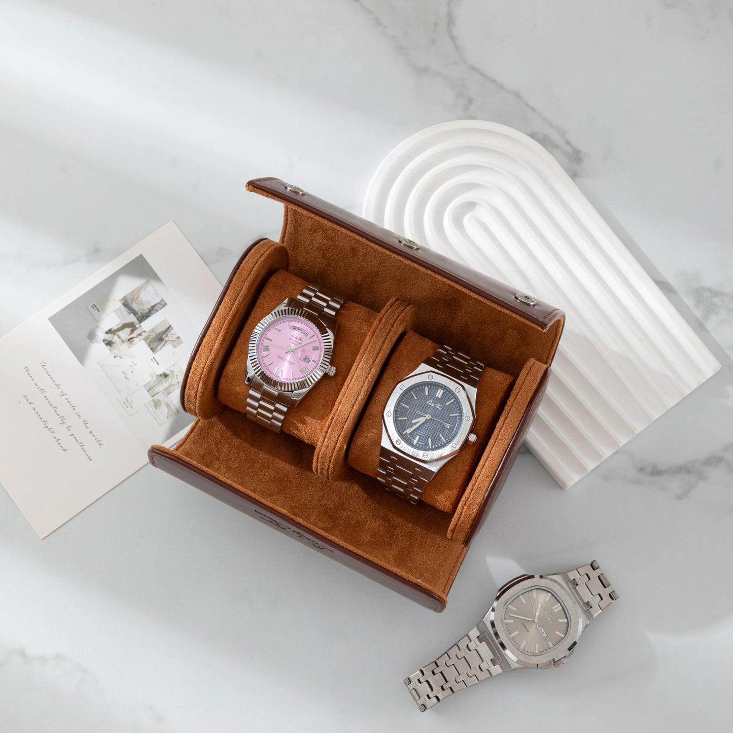 Premium Leather Watch Roll